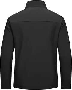 <b>Fleece</b> <b>Lined</b> Softshell <b>Jacket</b> Polyester Spandex Stretch Full Zip Stand Collar Elastic Cuff Outdoor Casual Workwear Outerwear - Product Image 2