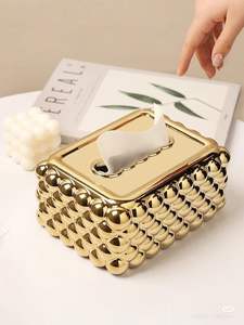 Boîte à mouchoirs métallique élégante et stylée, organisateur nordique pour rangement de serviettes et distribution facile, prix de gros, écologique, idéal pour un cadeau de déménagement - Product Image 2