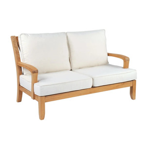 Banco Otomano de Madera Maciza de Teca Resistente a la Intemperie, Asiento Moderno para Jardín, Patio o Terraza - Product Image 3