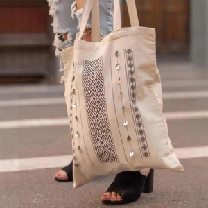 Printed Casual Cotton Gift Tote <b>Bag</b> Eco Friendly <b>Medium</b> <b>Size</b> Non Woven Handle for Shops Retail Packaging Promotional Events - Product Image 2