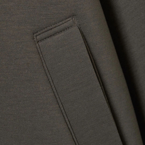 2026 Vente en gros Sweat à capuche zippé pour homme en molleton uni olive, coupe ample avec poches latérales, sur mesure, ODM OEM - Product Image 5