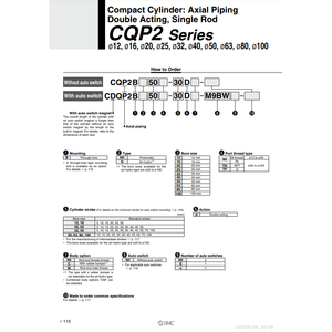 Cylindre compact pneumatique SMC CDQP2B50-20DM pièces pneumatiques de haute qualité - Product Image 3