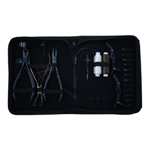 Elite Black Hair Extension tools Kit with 7 Inch Pliers Flat Bead Crimping Plier <b>Tape</b> In Plier Removal Tool Styling Clips <b>hook</b> - Product Image 6