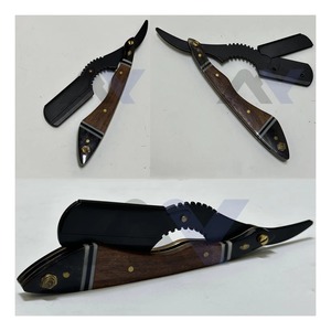 Manual Stainless Steel Swing Lock Barber <b>Razor</b> with Redwood Handle <b>for</b> <b>Men</b> Professional Shaving Haircut Replaceable Changeable - Product Image 5