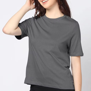 T-shirt imprimé écologique pour femme, manches courtes, logo personnalisé, coupe classique, vêtements de sport d'été confortables - Product Image 1