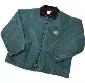 แจ็กเก็ตผ้าแคนวาสแบบรูดซิปหน้าสำหรับผู้ชายเสื้อแจ็กเก็ตผ้าแคนวาสสำหรับใส่ทำงานแนวสตรีทสุดหรูโลโก้ออกแบบได้ตามต้องการ - Product Image 2