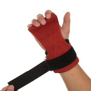 Custom Logo High Quality Weight Lifting Grips with Wrist <b>Band</b> High Quality Cowhide Leather Customized Color Lifting Grips - Product Image 6
