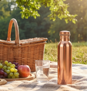 Simple Pure Copper Water <b>Bottle</b> Reusable Eco Friendly Drinkware for Daily Use Kitchen School Sports Outdoor Camping Gift - Product Image 5