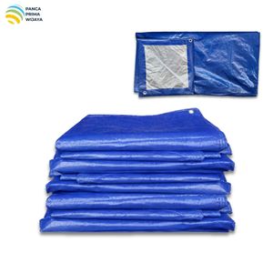 High Quality Blue Silver PE Tarpaulin Sheet 6x8m 150 GSM Waterproof UV Resistant Heavy Duty Plastic <b>Tarp</b> Cover - Product Image 3