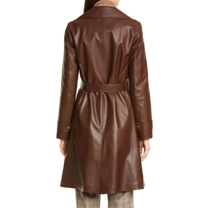 Solid Trader High Quality Top Quality Practical Pockets Beautiful Finish Modern Urban Streetwear Top Womens <b>Long</b> <b>Leather</b> <b>Jacket</b> - Product Image 3