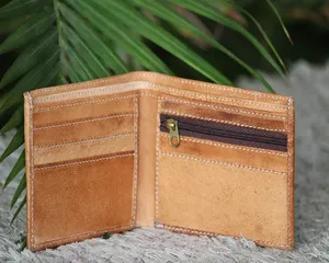 Genuine Leather Designer Small Card Bag Purse Hot Selling <b>Rfid</b> Blocking Minimalist Slim <b>Wallet</b> Short Zipper Leather <b>Wallet</b> Men - Product Image 3