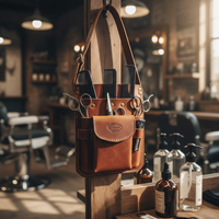 OEM Logo personnalisé Vente en gros Étui en cuir pour coiffeur Salon de coiffure Trousse à ciseaux Ceinture à outils Sac à bandoulière Étui pour styliste professionnel