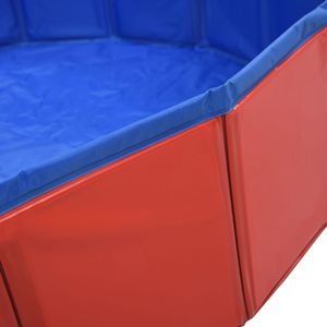 Piscina Pieghevole per Cani in PVC Rosso 63 X 11.8 Pollici, Accessorio per il Divertimento Canino - Product Image 6
