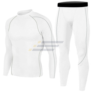 Ensemble de compression de sport 2 pièces pour homme à manches longues, marque privée, pour entraînement et gym - Product Image 2