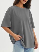 Camiseta de Hombre de Poliéster y Algodón Estampada de Tejido Sólido - Corte Regular de Secado Rápido