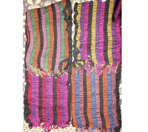 Autumn Custom Embroidered Logo Viscose Stretchable Long Square <b>Scarf</b> Multi-Colored Striped Design Knitted <b>Scarf</b> Product - Product Image 1