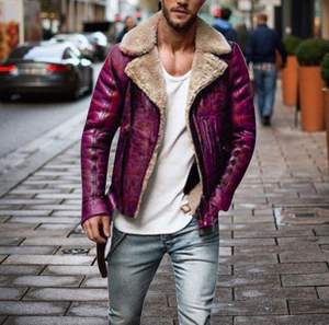 Blouson Aviateur Premium en Similicuir Doublé Mouton avec Col Oversize et Fermeture Éclair Asymétrique à Boucle à la Taille pour l'Hiver DDP - Product Image 5