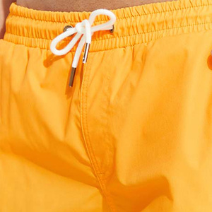 Short de bain décontracté pour homme, bleu marine, coupe droite, taille mi-haute, avec cordon de serrage, couleur unie, en polyester, séchage rapide, avec poches - Product Image 6