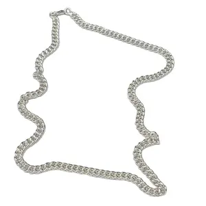 Erkekler ve kadınlar için 925 ayar gümüş mükemmel kalite kavisli zincir el yapımı tasarımcı Trendy klasik tasarım