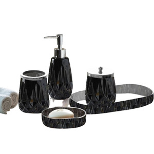 Decorative Gradient Glass Bathroom Accessories Collection with Soap Dispenser, Tumbler, Soap Dish & <b>Toothbrush</b> <b>Holder</b> - Product Image 1