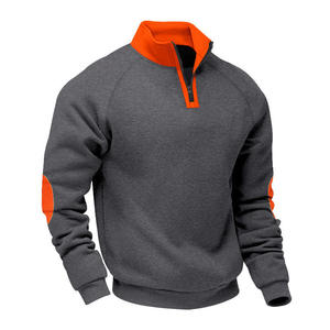 Sweat-shirt à col montant pour homme, coupe classique, manches raglan, couleur unie, en molleton, décontracté, pour l'automne, design tricoté - Product Image 4