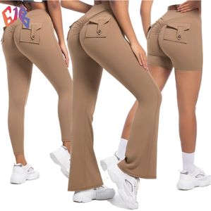 Leggings Sportivi da Donna con Tasche, Effetto Push-up e Arricciatura sui Glutei, Pantaloni da Yoga Aderenti per <span class=keywords><strong>Fitness</strong></span> e Allenamento - Product Image 1