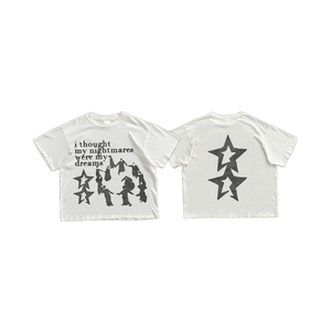 T-shirt blanc à manches courtes pour homme avec logo rouge imprimé, col rond décontracté, jersey en coton, coupe classique - Product Image 4