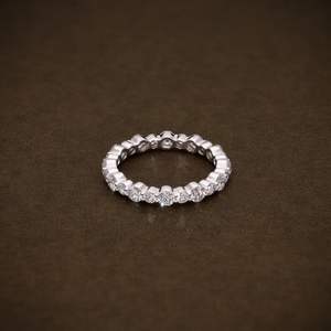 Anillo de Diamantes Cultivados en Laboratorio, Corte Brillante Redondo, Anillo de Boda para Mujer, Oro Blanco de 14K/18K, Anillo de Compromiso - Product Image 5