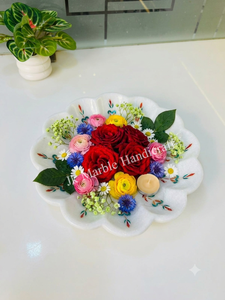 Urli de piedra hecho a mano con diseño floral incrustado para decoración del hogar, venta al por mayor al mejor precio - Product Image 5