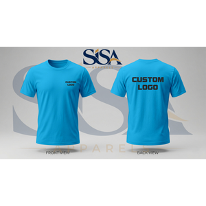 Camiseta Extra Grande Azul Claro Personalizada para Hombre, Talla 2XL, Diseño en Blanco, Ropa Deportiva de Algodón con Etiqueta Personalizada - Product Image 1