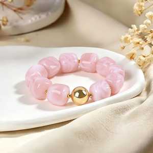 Womens Colorful Acrylic & <b>Resin</b> Bead Beach Vacation Heart-Shape Statement Bracelet <b>Resin</b> <b>Crafts</b> - Product Image 3
