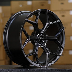 Jantes en alliage forgé Rep 5566F 23 pouces 10/11.5J 5-130 noires avec face usinée, stock en vrac, prêtes à être expédiées, pour <span class=keywords><strong>Lamborghini</strong></span> - Product Image 3