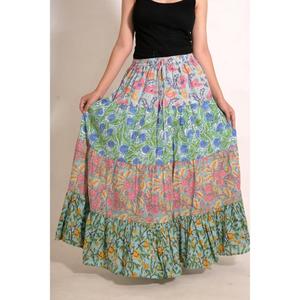 Cotton Patchwork <b>Full</b> Length <b>Skirt</b> Handmade Bohemian <b>Maxi</b> <b>Skirt</b> Travel & Resort Wear - Product Image 1