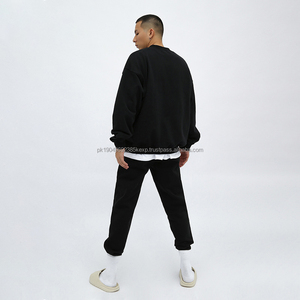 Automne Couple sweat surdimensionné personnalisé blanc ample col rond à capuche hommes lourd coton sweat - Product Image 3