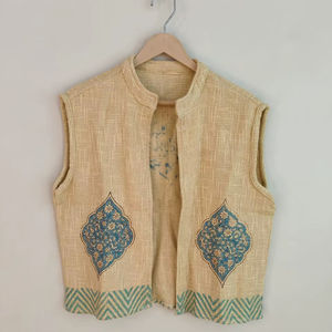 Blouson bomber réversible fait main avec motif imprimé HD, en coton écologique et tissu TNT, manches courtes, vêtement d'extérieur d'hiver - Product Image 1