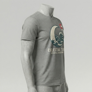 T-shirt pour homme avec impression graphique, coton premium, vêtement décontracté avec motifs artistiques créatifs, graphismes détaillés, tissu doux, coupe confortable - Product Image 2