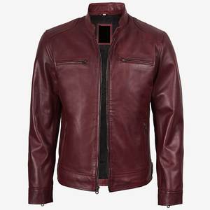 Chaqueta marrón con logotipo personalizado de alta venta para hombre, chaquetas de cuero vintage para hombre, chaqueta de alta calidad para invierno, ropa de calle. - Product Image 3