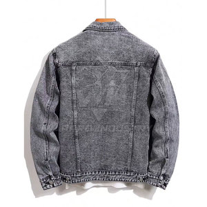 Veste en jean pour homme, classique, avec fermeture à boutons, en jean délavé, élégante, décontractée, pour un usage quotidien, vêtement élégant pour homme - Product Image 2