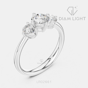 Bague de mariage en or blanc 14 carats avec diamant de laboratoire certifié IGI, taille ronde 0,67 carat, bijoux fins - Product Image 2