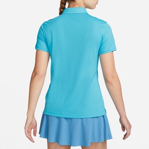 Camiseta Polo de Manga Corta para Mujer, Color Sólido, Largo Regular, Secado Rápido, Poliéster, Estilo Casual, Tejido de Punto - Product Image 2