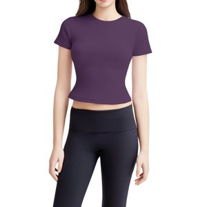 T-shirt de sport à manches courtes pour femme, coupe ajustée, séchage rapide, avec logo personnalisé, idéal pour l'été et le fitness - Product Image 1