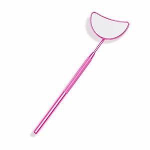 Espejo de Maquillaje de Acero Inoxidable Rosa, Montado en Pared, con Mango Largo y Agarre Texturizado para Aplicación Precisa de Polvo y Pestañas - Product Image 1