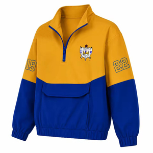 Pull à col zippé personnalisé Sigma Gamma Rho Sorority, bleu et or, avec logo brodé, décontracté pour femme, vêtements grecs - Product Image 5