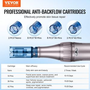 M8S professionale 6 velocità elettrico bellezza penna Microneedling dispositivo con 20 aghi per la cura della pelle - Product Image 2