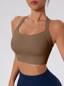 Camiseta Deportiva con Espalda Cruzada para Mujer |   Sujetador deportivo a prueba de golpes con cuello redondo |   Ropa Deportiva Inalámbrica de Compresión para Entrenamiento y Running - Product Image 5