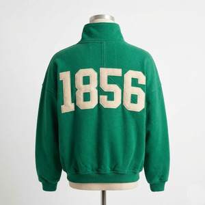 Sudadera con capucha y cremallera de un cuarto, transpirable, con LOGO personalizado, de manga larga, para hombre, de algodón, estilo crop, para fitness, gimnasio, entrenamiento, holgada. - Product Image 4