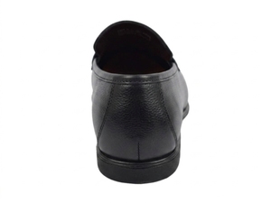 Mocassins en cuir noir pour hommes Dlords, à enfiler, bout rond, semelle intérieure amortie, chaussures de bureau et de carrière, semelle extérieure en caoutchouc, toutes saisons, modèle Gad Penny - Product Image 3