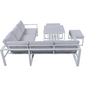 Set di Mobili da Esterno in Stile Industriale, 2 Divani, 1 Divano Singolo, 1 Tavolo, 2 Panche, Set Combinato - Product Image 3