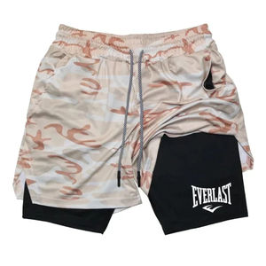 Shorts de sport décontractés pour hommes Everlast imprimés respirants à double couche séchage rapide avec cordon de serrage pour le basketball et la plage - Product Image 4