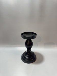 Classic Matte <b>Black</b> Aluminium <b>Pillar</b> <b>Candle</b> <b>Holder</b> Baluster Stem Pedestal Stand Modern Minimalist Table Centerpiece Decor - Product Image 2